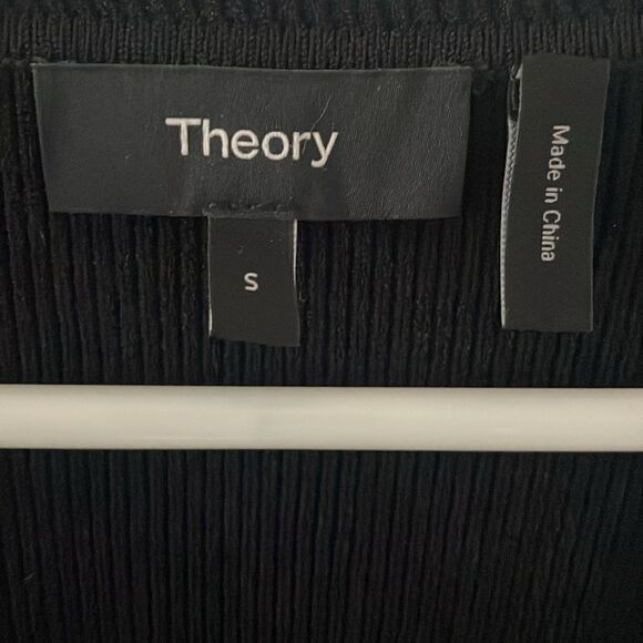 Theory Black Scoop Neck Flare Dress - Picture 4 of 7